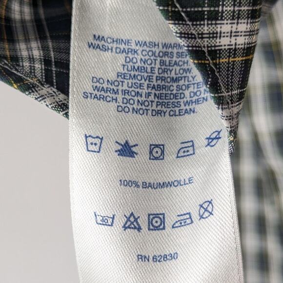 Lands’ End Men 15-32 Shirt Tailored Supima No Iron Plaid Button Down Long Sleeve - Picture 3 of 4